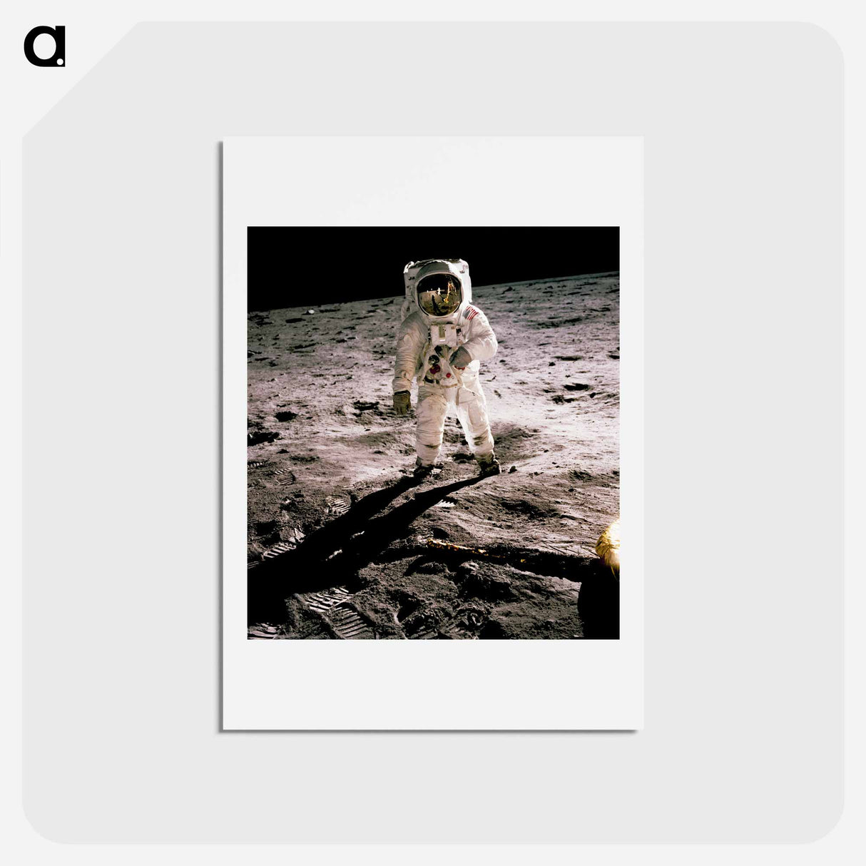 アートポストカード-Edwin Aldrin walking on the lunar surface - アポロ月面着陸 Postcard.