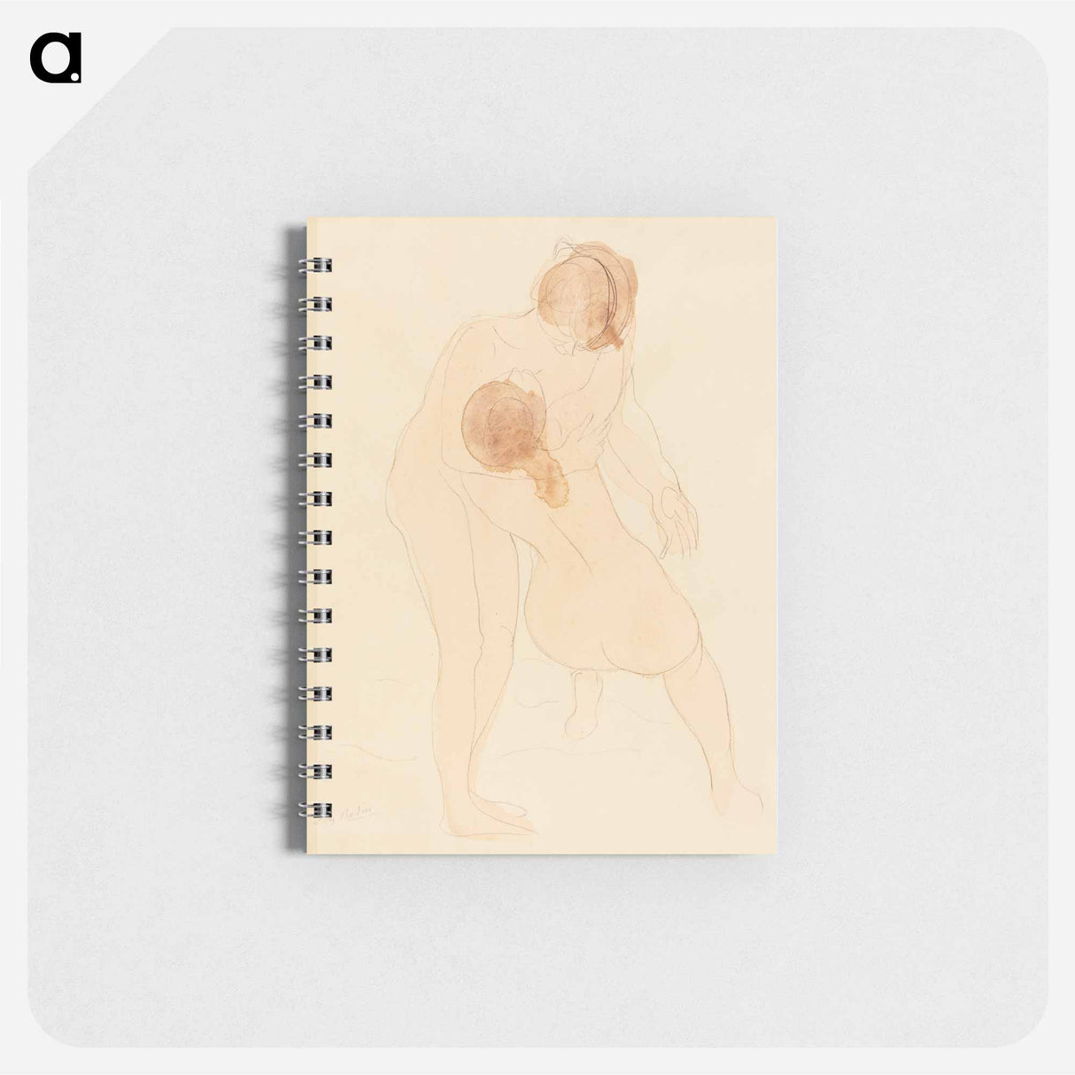 Naked women hugging, vintage nude illustration - オーギュスト ロダン Memo.