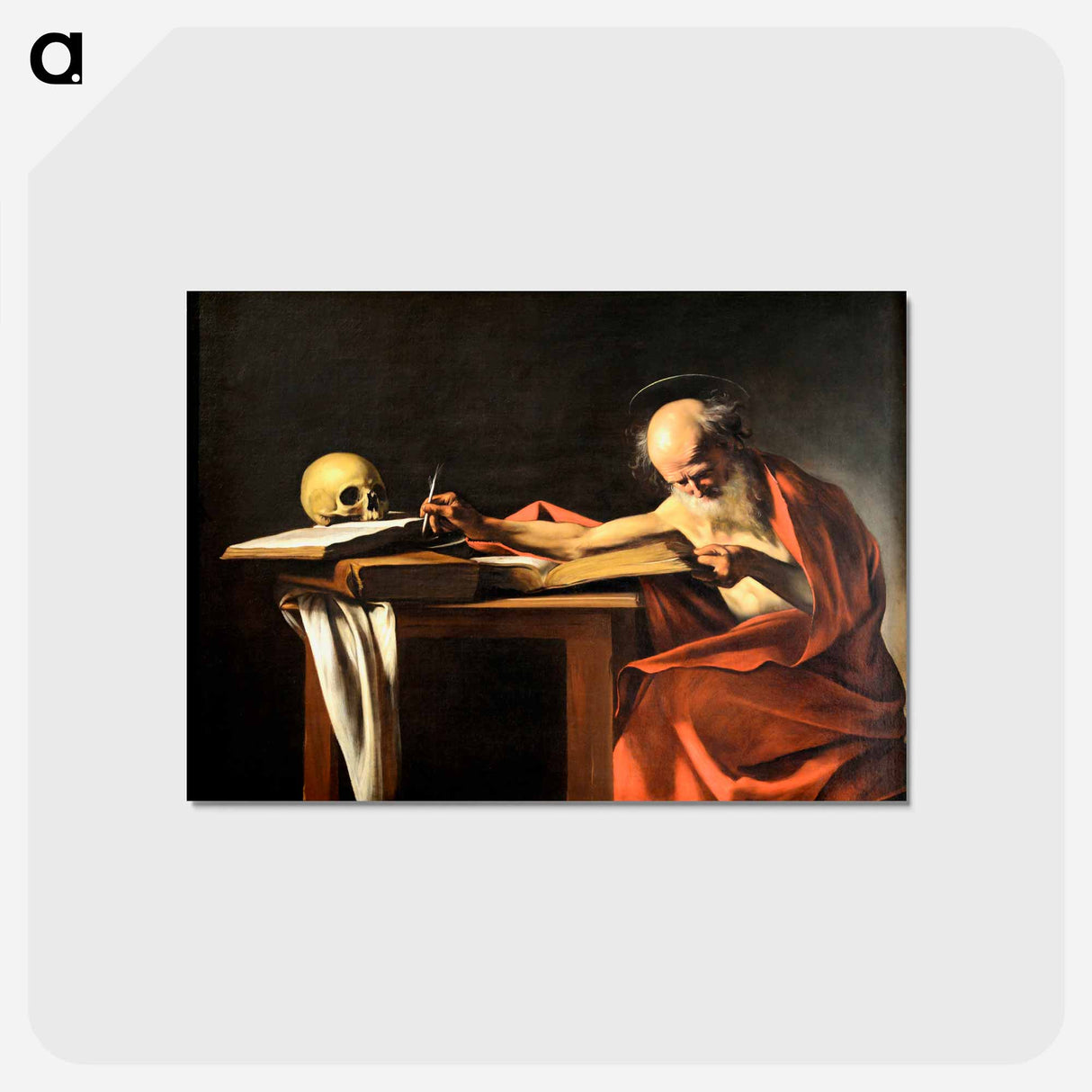 アートポストカード-Caravaggio's Saint Jerome Writing - カラヴァッジョ Postcard.