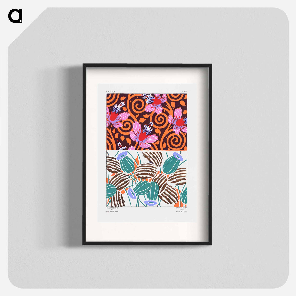 Suggestions pour étoffes et tapis: 60 motifs en couleur - E.A.セギー Poster.