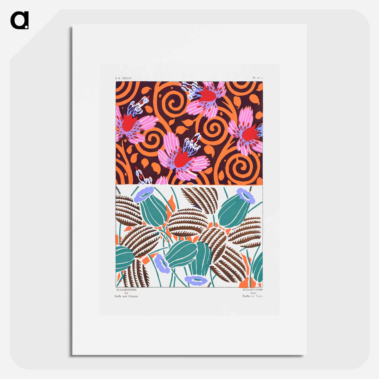 Suggestions pour étoffes et tapis: 60 motifs en couleur - E.A.セギー Poster.