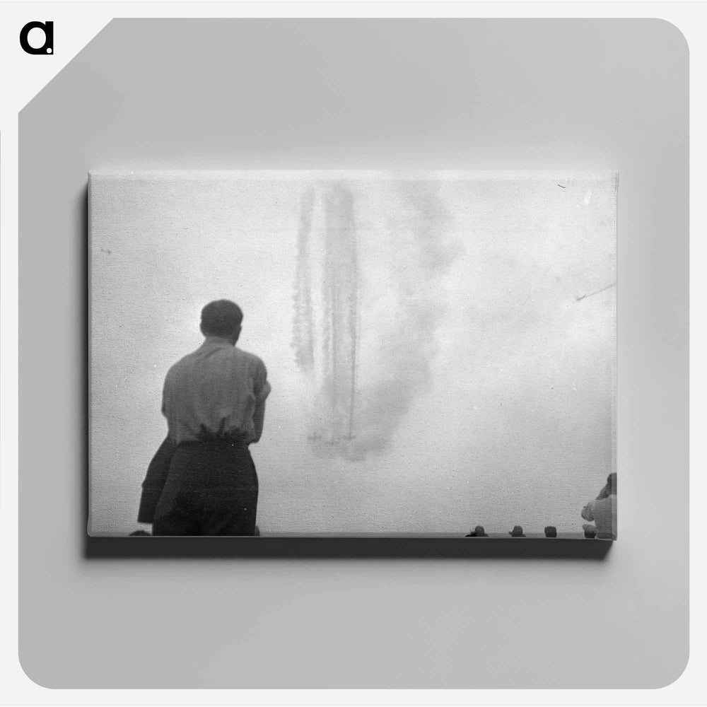 Airplane demonstration in the skies above Hendon, London - エリック リー ジョンソン Canvas.