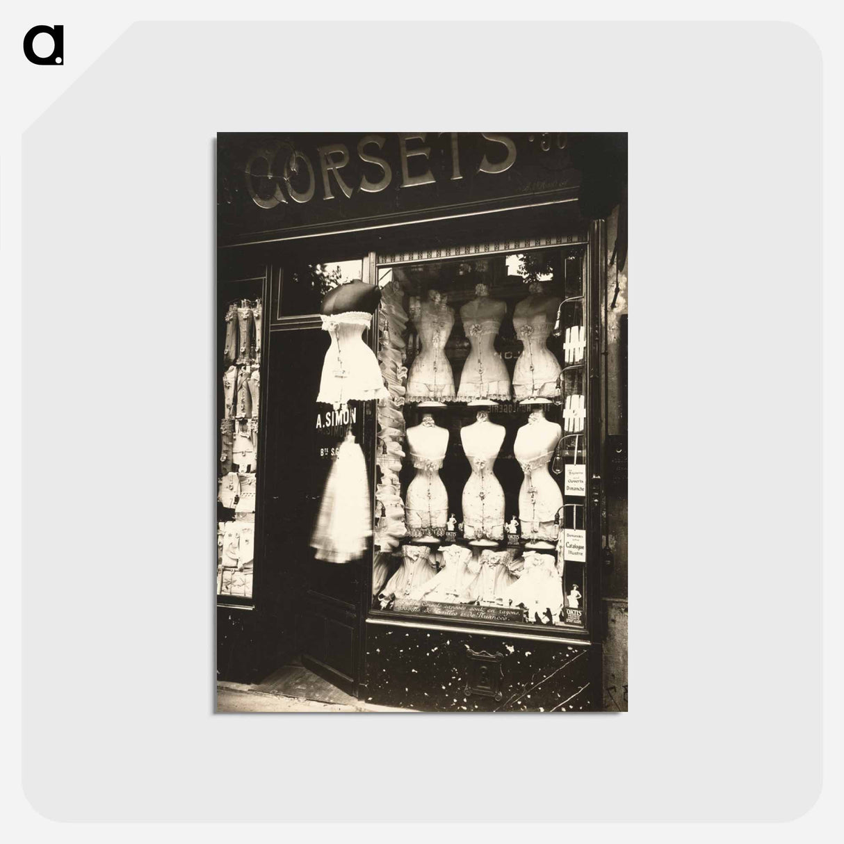 アートポストカード-Boulevard de Strasbourg, Corsets
- ウジェーヌ アジェ Postcard.