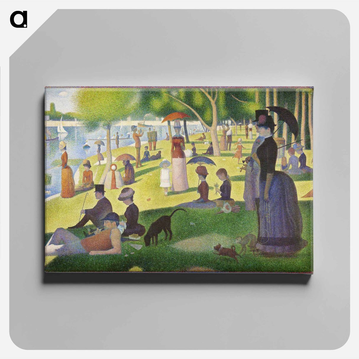 アートパネル-A Sunday on La Grande Jatte - ジョルジュ スーラ Canvas.