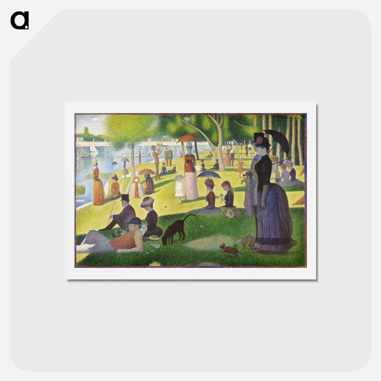アートポストカード-A Sunday on La Grande Jatte - ジョルジュ スーラ Postcard.