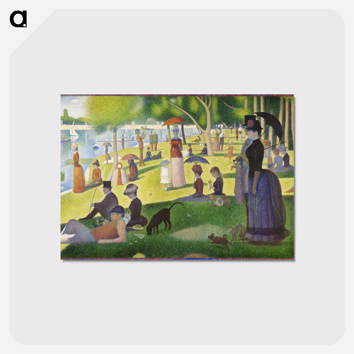 アートポストカード-A Sunday on La Grande Jatte - ジョルジュ スーラ Postcard.