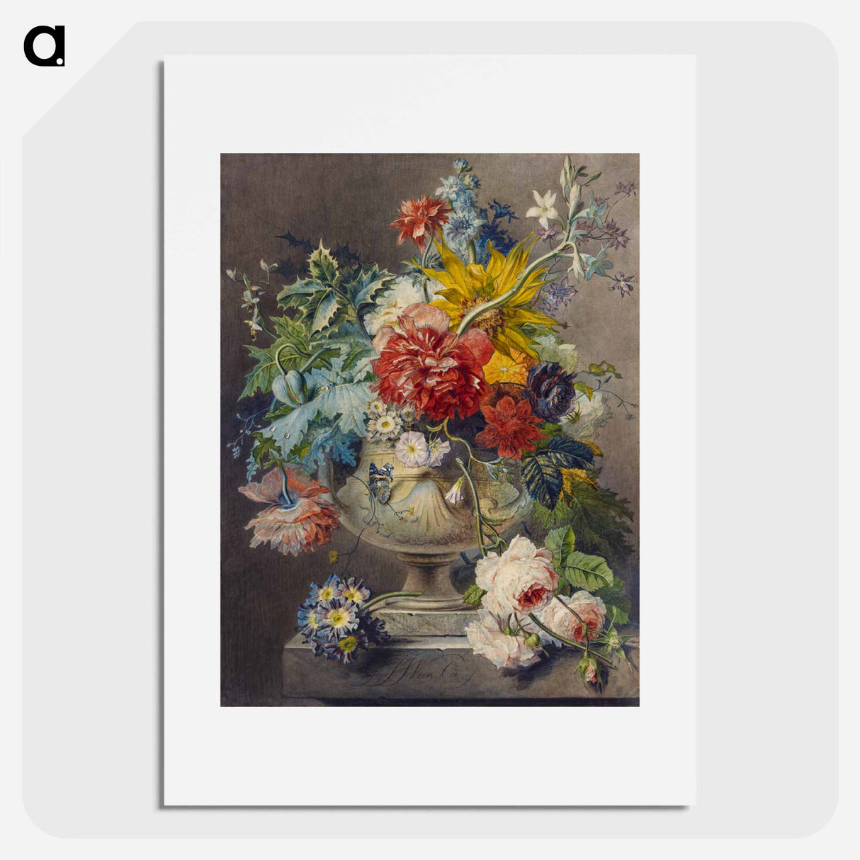 アートポスター-Bouquet of Flowers in a Vase
- ジョージアス ヤコブス ヨハネス ファン オス Poster.