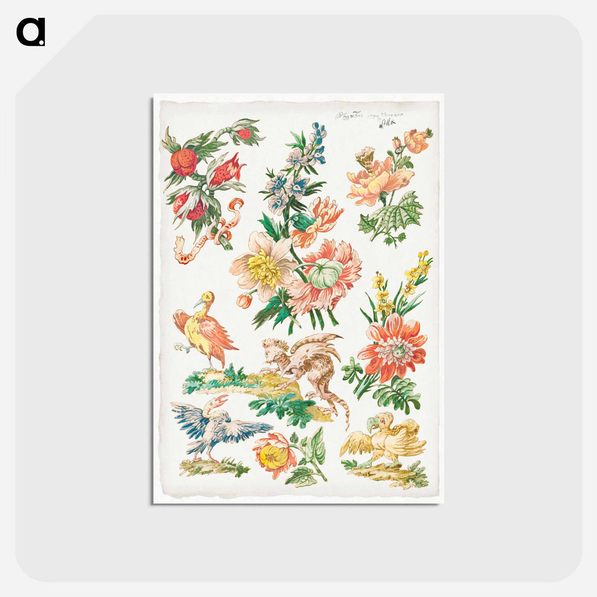 Floral Designs with Birds and Griffon
- ジャコモ カヴェネチア Postcard.