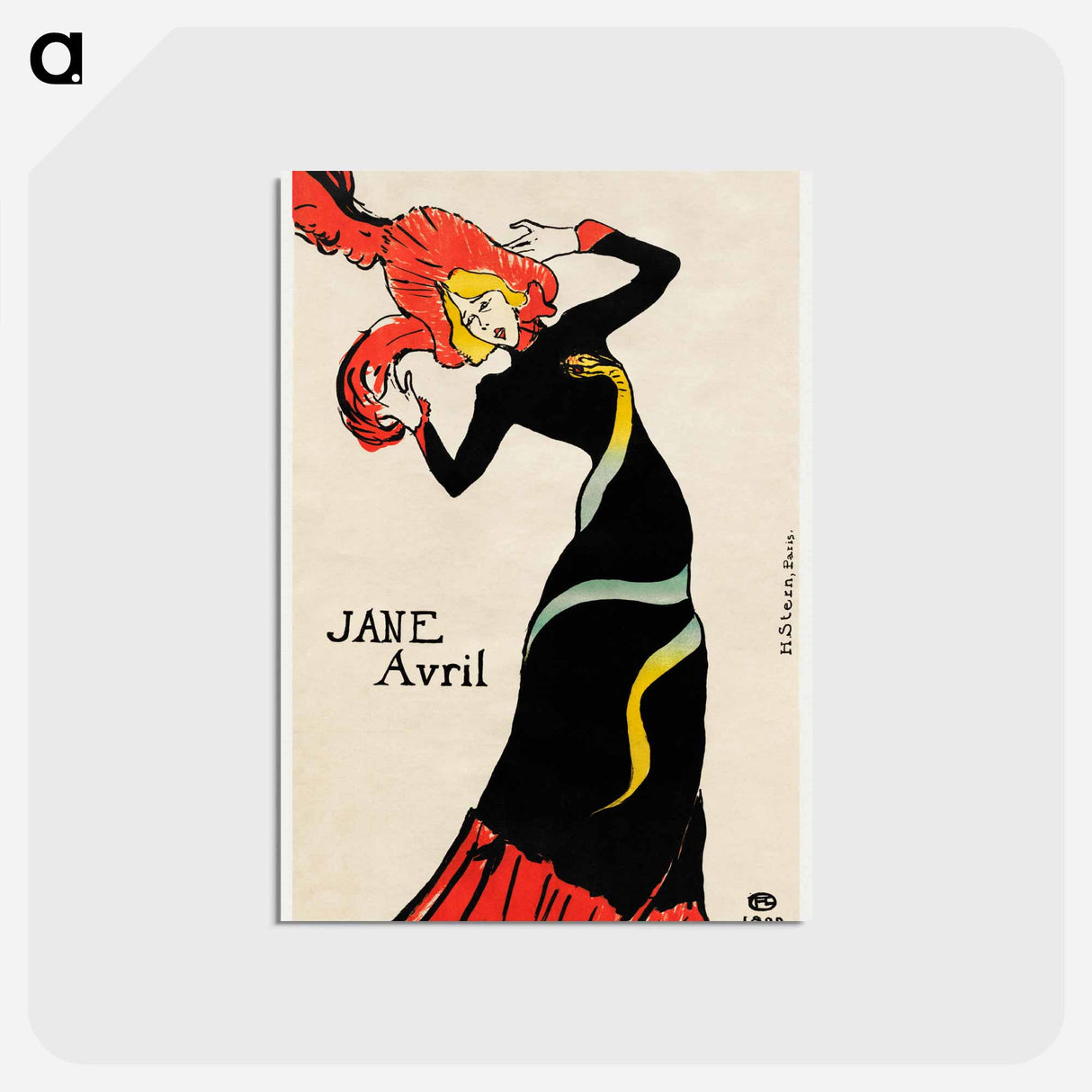 アートポストカード-Jane Avril - アンリ ド トゥールーズ ロートレック Postcard.