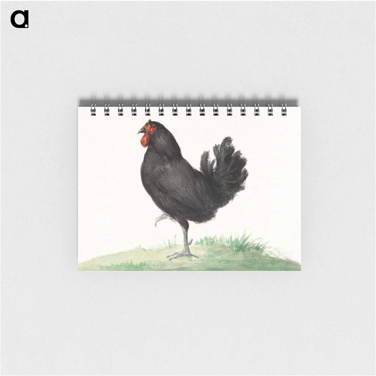 Standing black chicken drawing in high resolution by Jean Bernard. - ジャン ベルナール Memo.