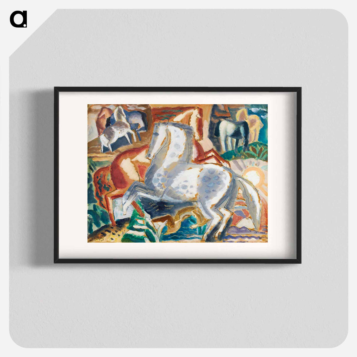 Horses in landscape - Leo Gerstel Poster.