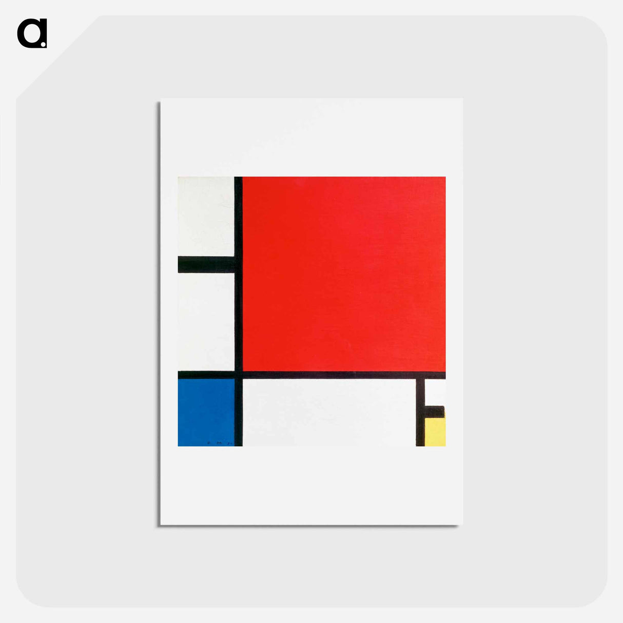 Composition with Red, Blue, and Yellow - ピエト モンドリアン Postcard.