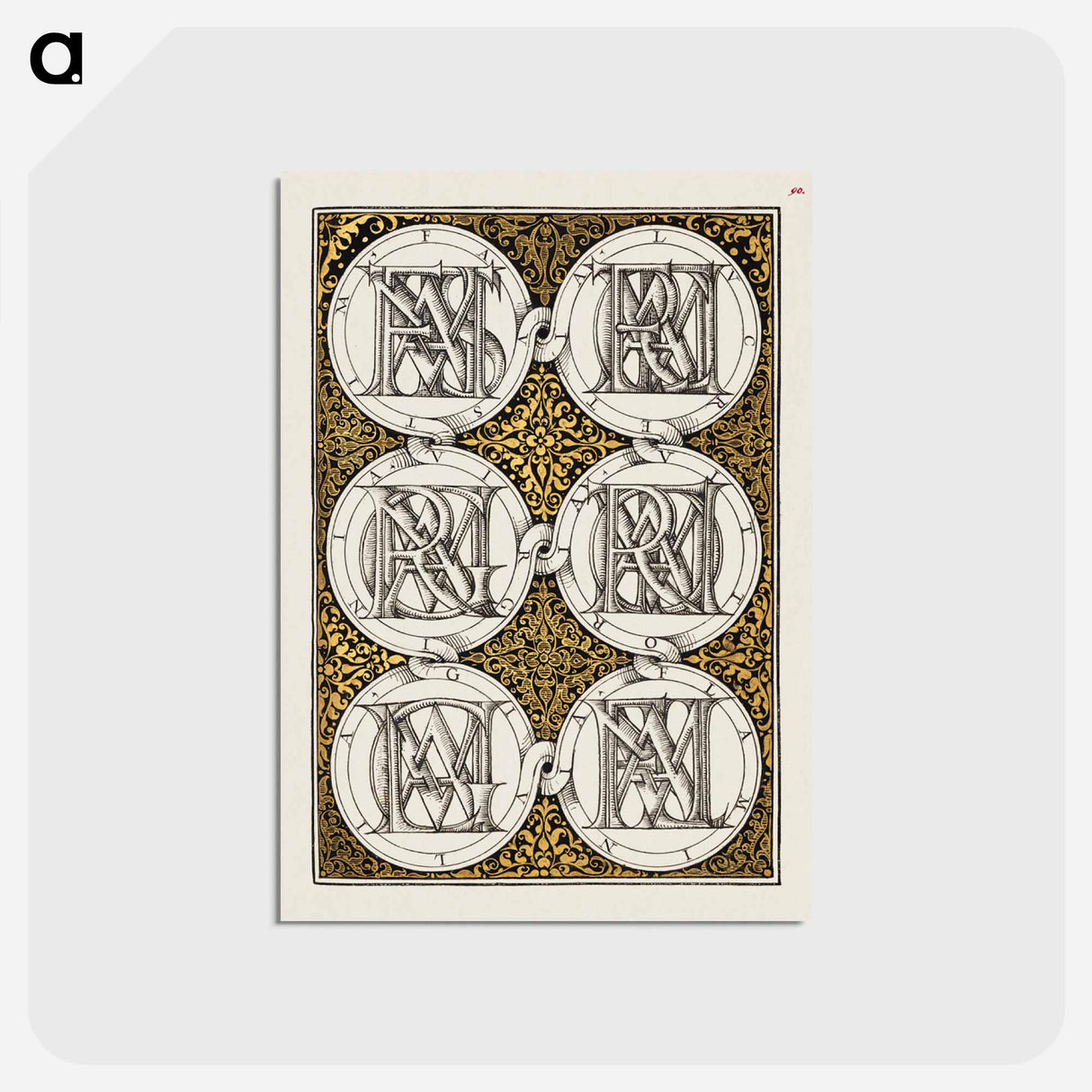 アートポストカード-Superimposed Letters Spelling the Names of Illustrious Women of Ancient Rome
- 書道のお手本 Postcard.