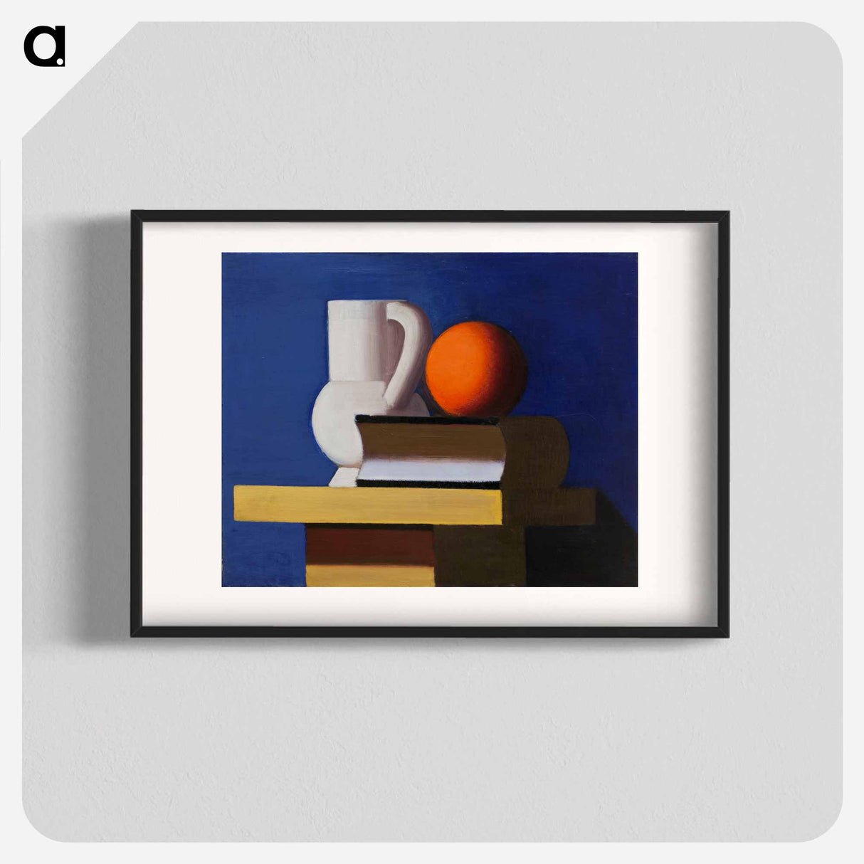 Arrangement with white jug, orange and book - Wilhelm Lundström Poster.