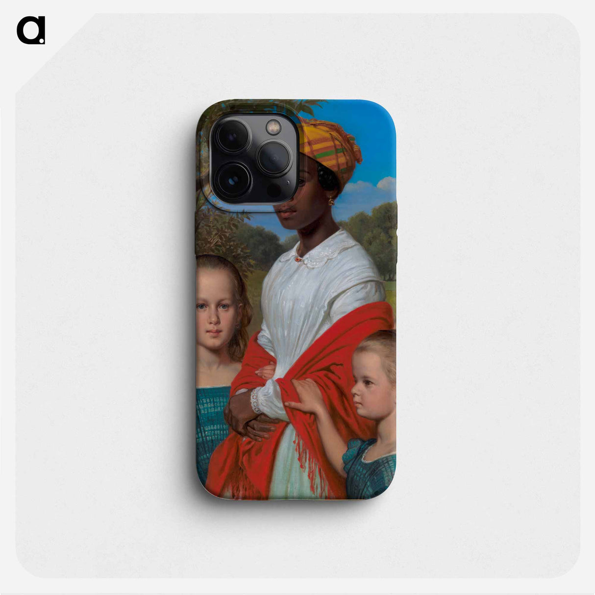 Portrait of Otto Marstrand's two Daughters and their West-Indian Nanny, Justina Antoine, in the Frederiksberg Gardens near Copenhagen - Wilhelm Marstrand Phone Case.