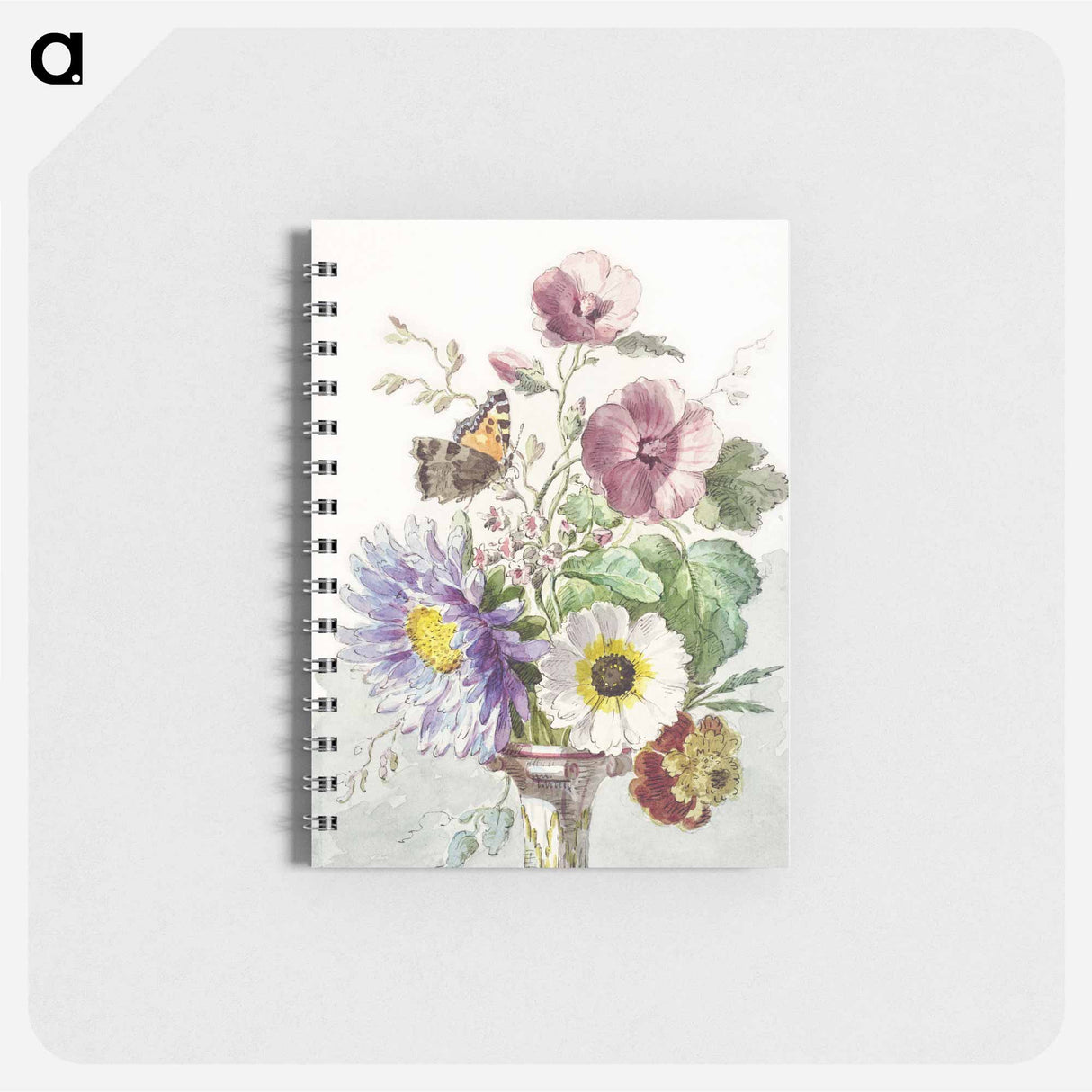 アートメモ帳-Bouquet of Flowers with a Butterfly - ウィレム ヴァン リーン Memo.