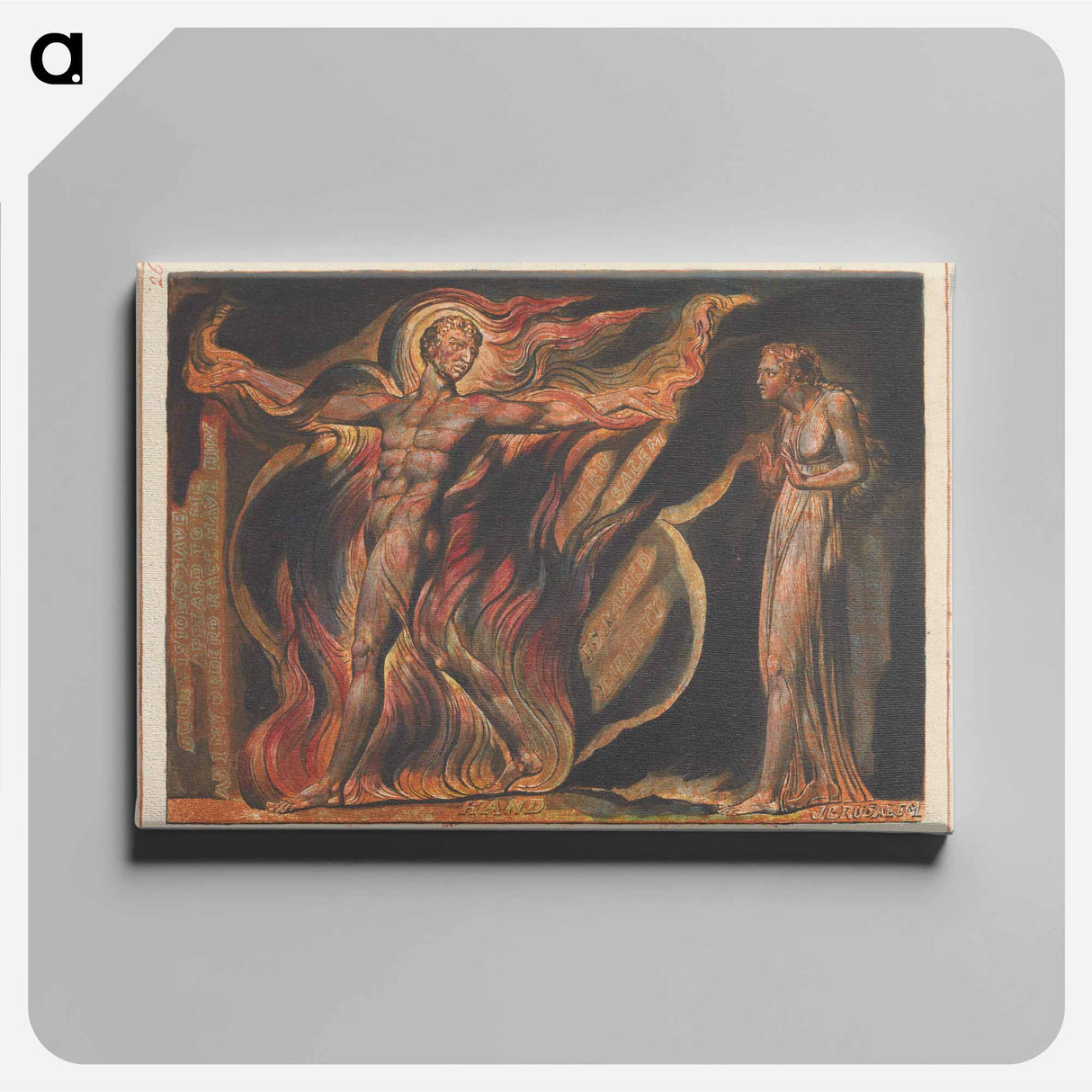 アートパネル-Jerusalem, Plate 26, "Such Visions Have...." - ウィリアム ブレイク Canvas.