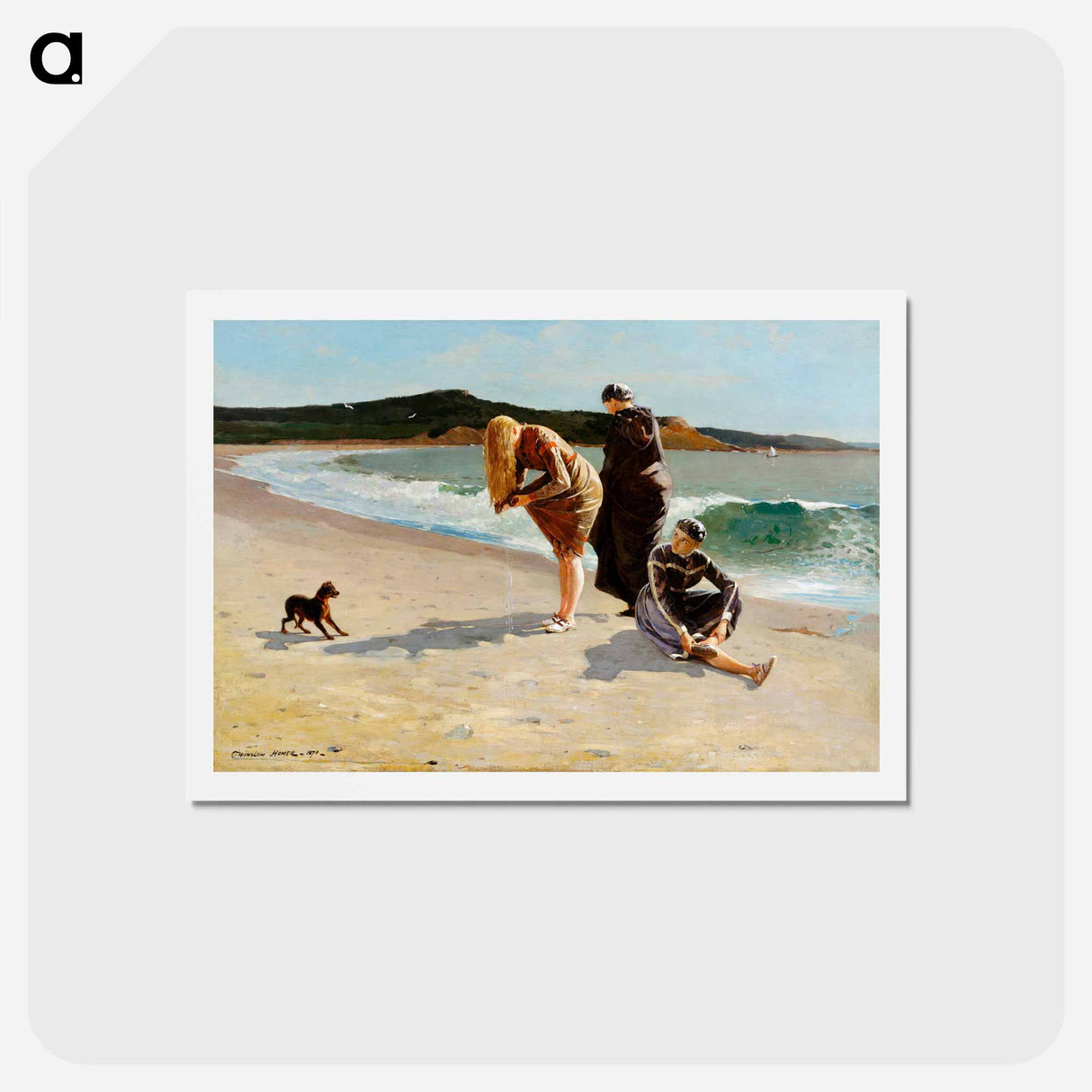 アートポストカード-Eagle Head, Manchester, Massachusetts (High Tide) - ウィンスロー ホーマー Postcard.
