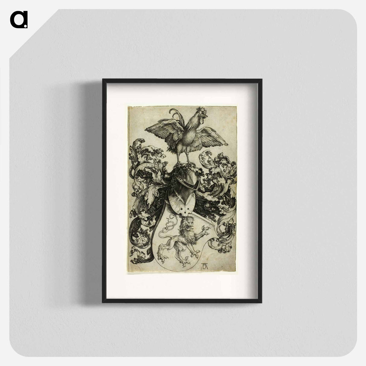 Coat of Arms with Lion and Rooster - アルブレヒト デューラー Poster.