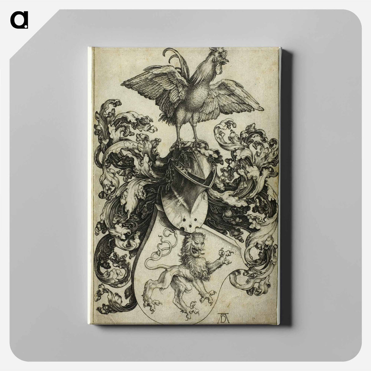 Coat of Arms with Lion and Rooster - アルブレヒト デューラー Canvas.