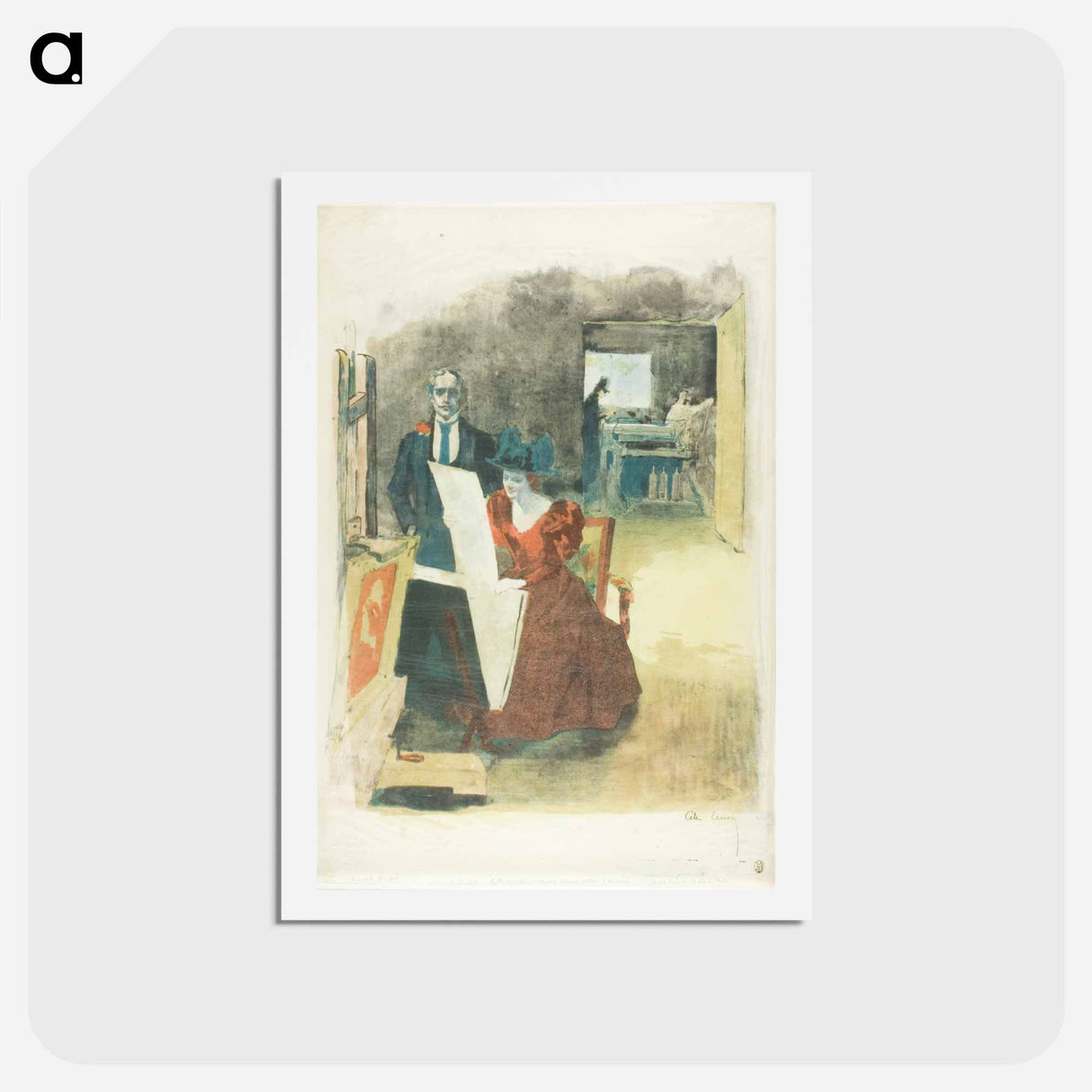 The Painters-Lithographers - アレクサンドル ルノア Postcard.