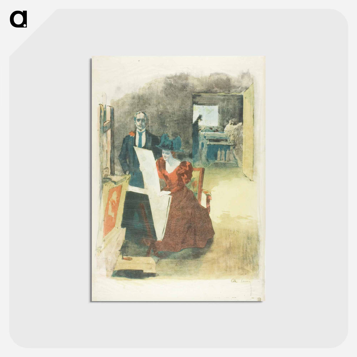 The Painters-Lithographers - アレクサンドル ルノア Postcard.