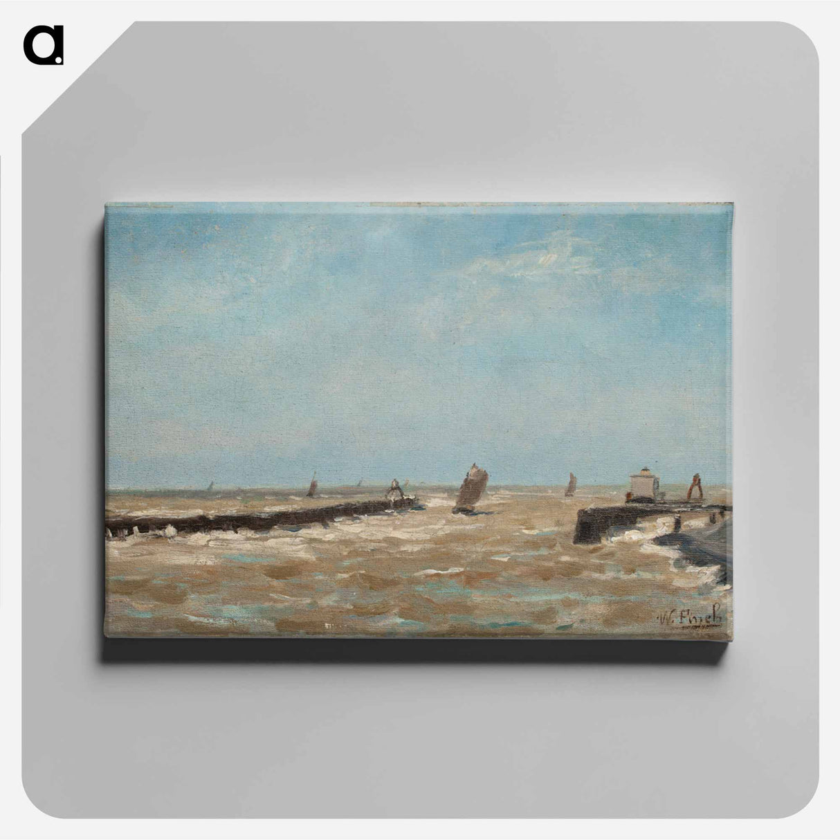 A belgian harbour - アルフレッド ウィリアム フィンチ Canvas.