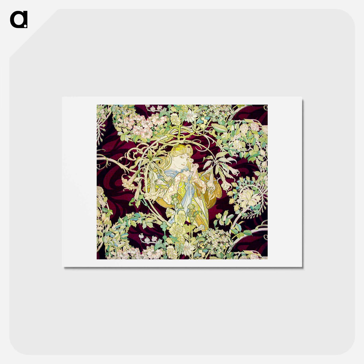 アートポストカード-Femme à marguerite - アルフォンス ミュシャ Postcard.