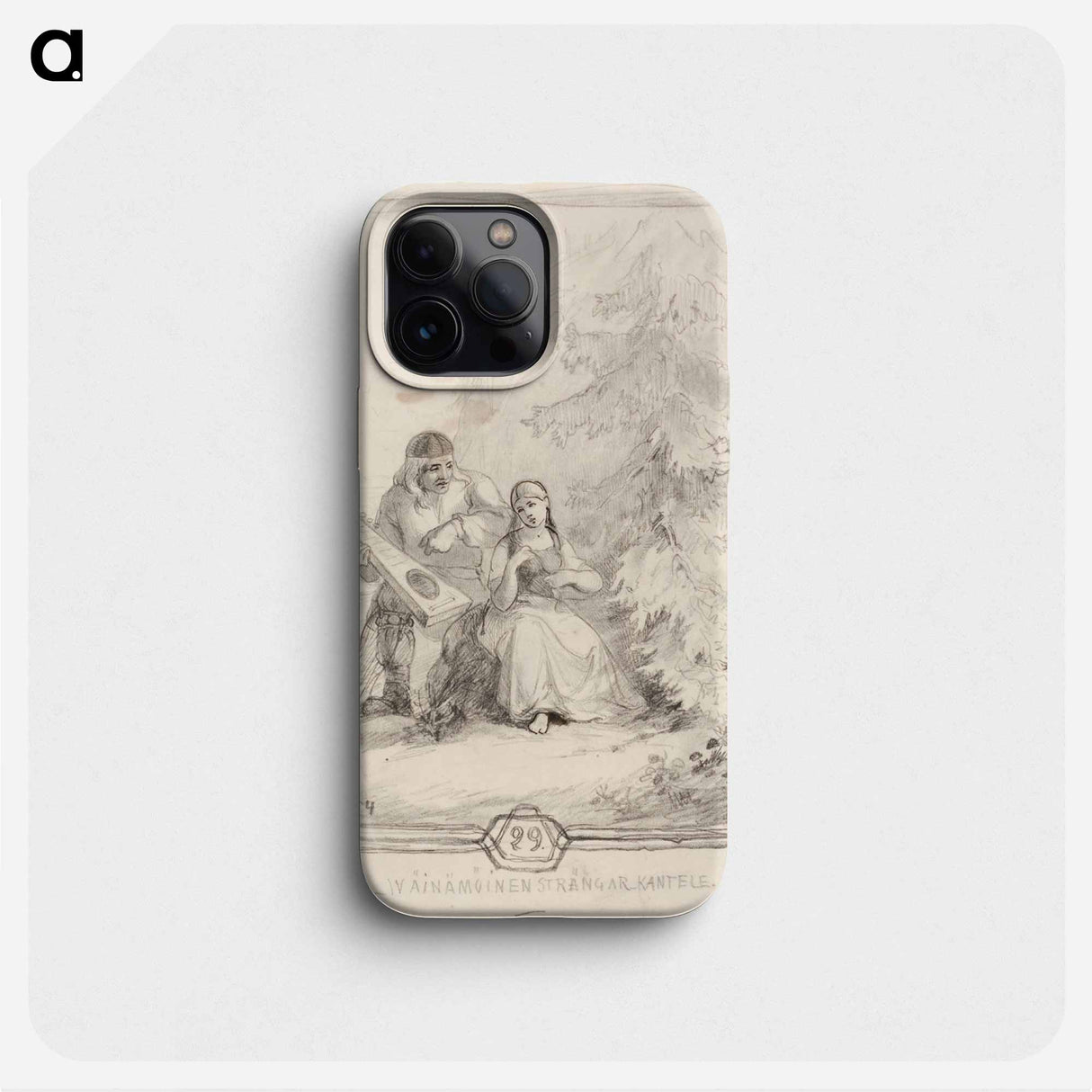 Väinämöinen kiinnittää kielet kanteleeseen - アンダース エクマン Phone Case.