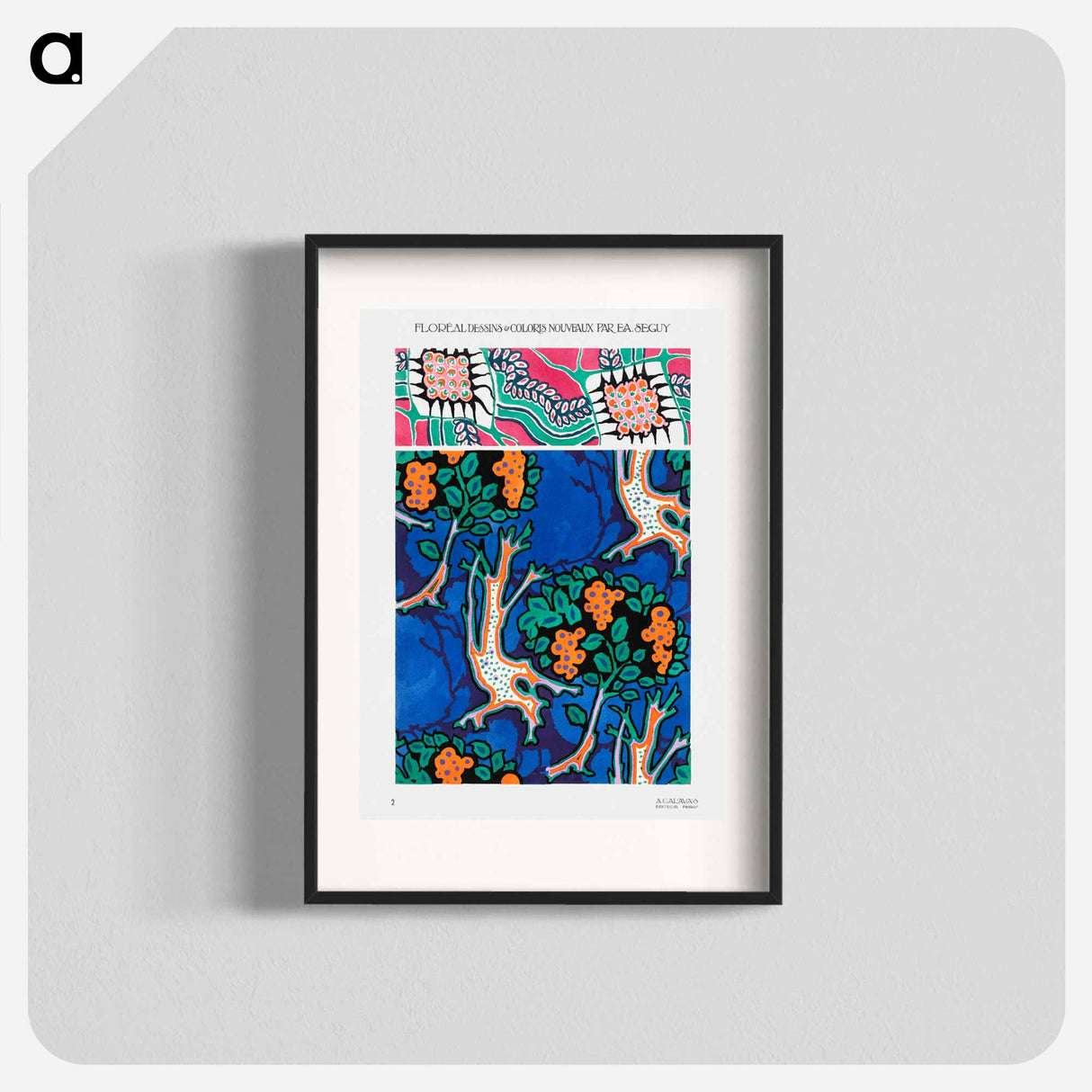 Floral colorful background, vintage art deco & art nouveau background, plate no. 2. - E.A.セギー Poster.