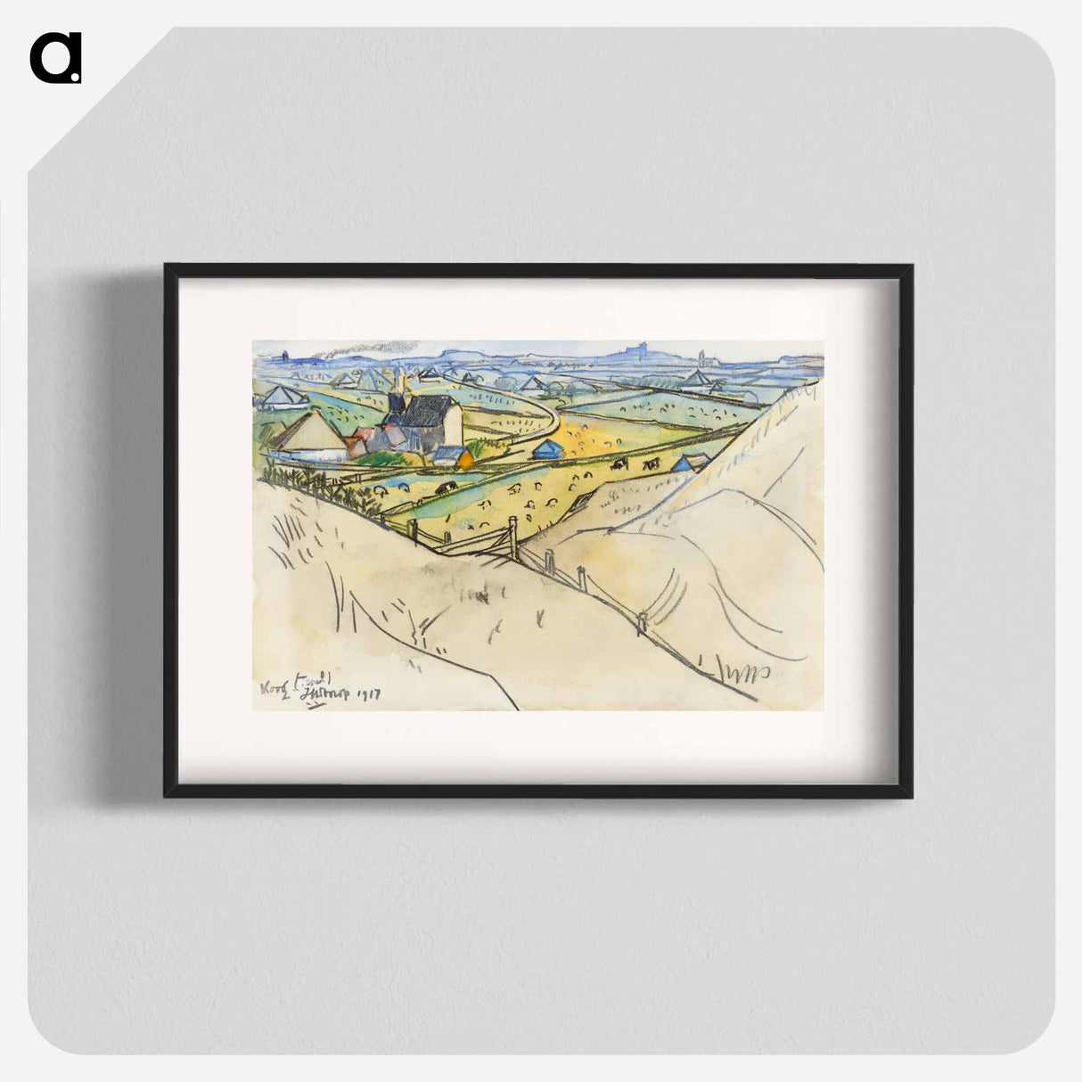 View from the dunes on Koog in Texel - ヤン・トゥーロップ Poster.