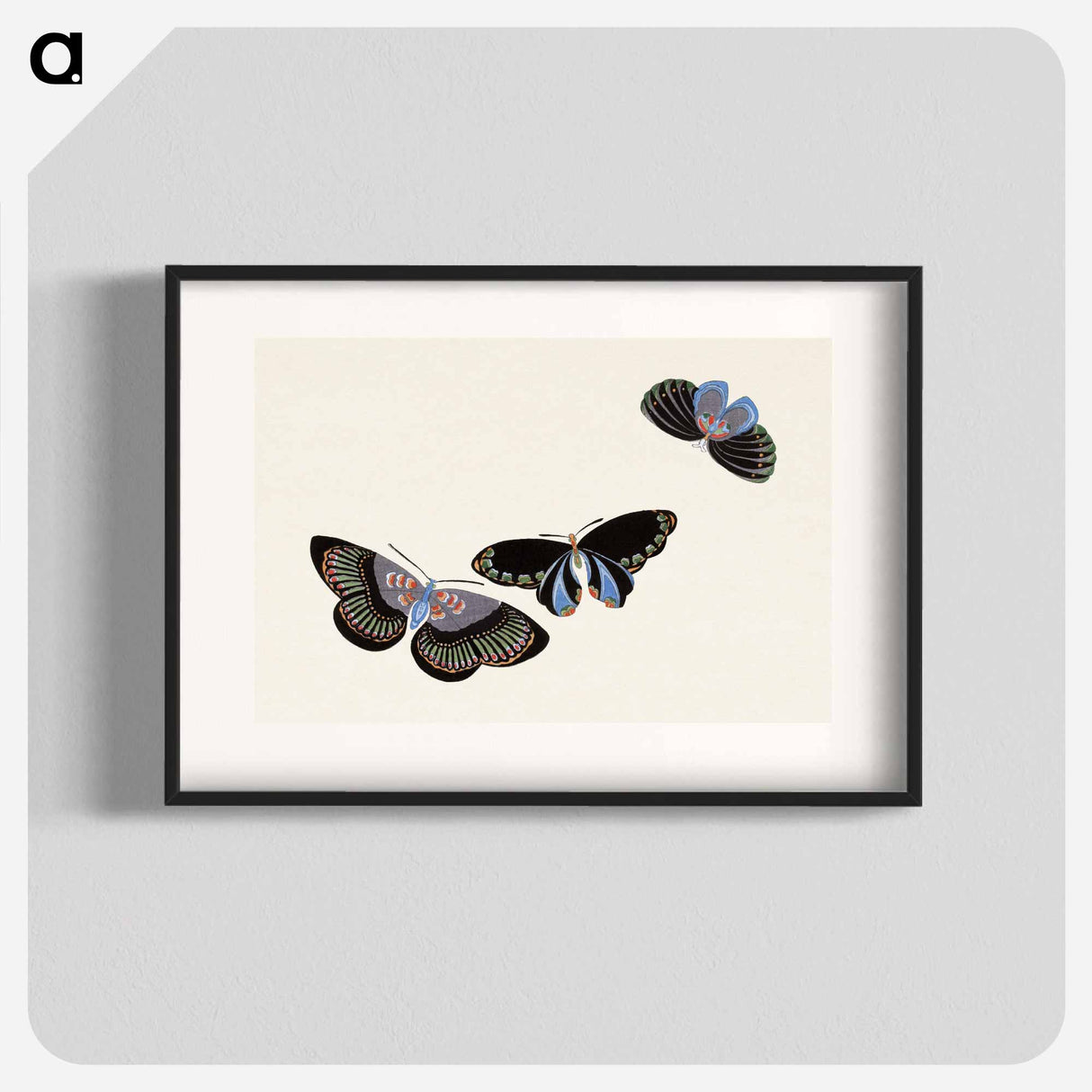 Japanese butterfly - 神坂 雪佳 Poster.