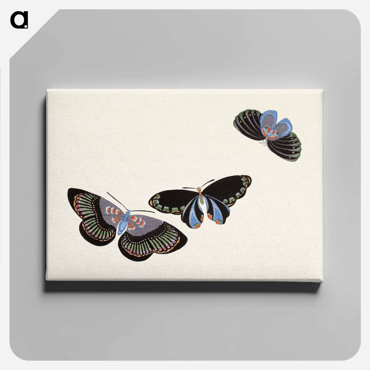 アートパネル-Japanese butterfly - 神坂 雪佳 Canvas.