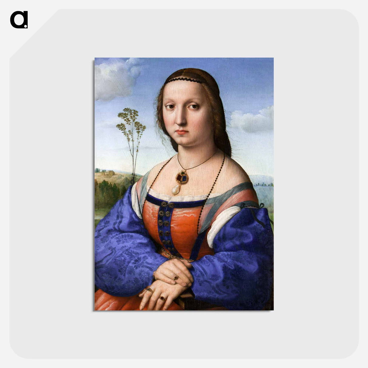 アートポストカード-Raphael's Portrait of Maddalena Strozzi Doni - ラファエロ サンティ Postcard.