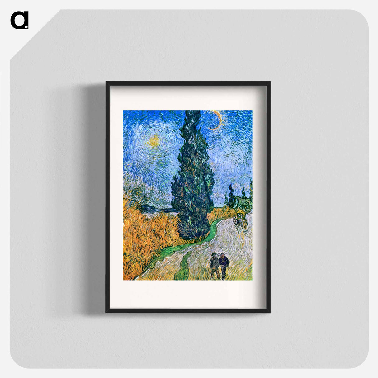 Road with Cypress and Star - フィンセント ファン ゴッホ Poster.