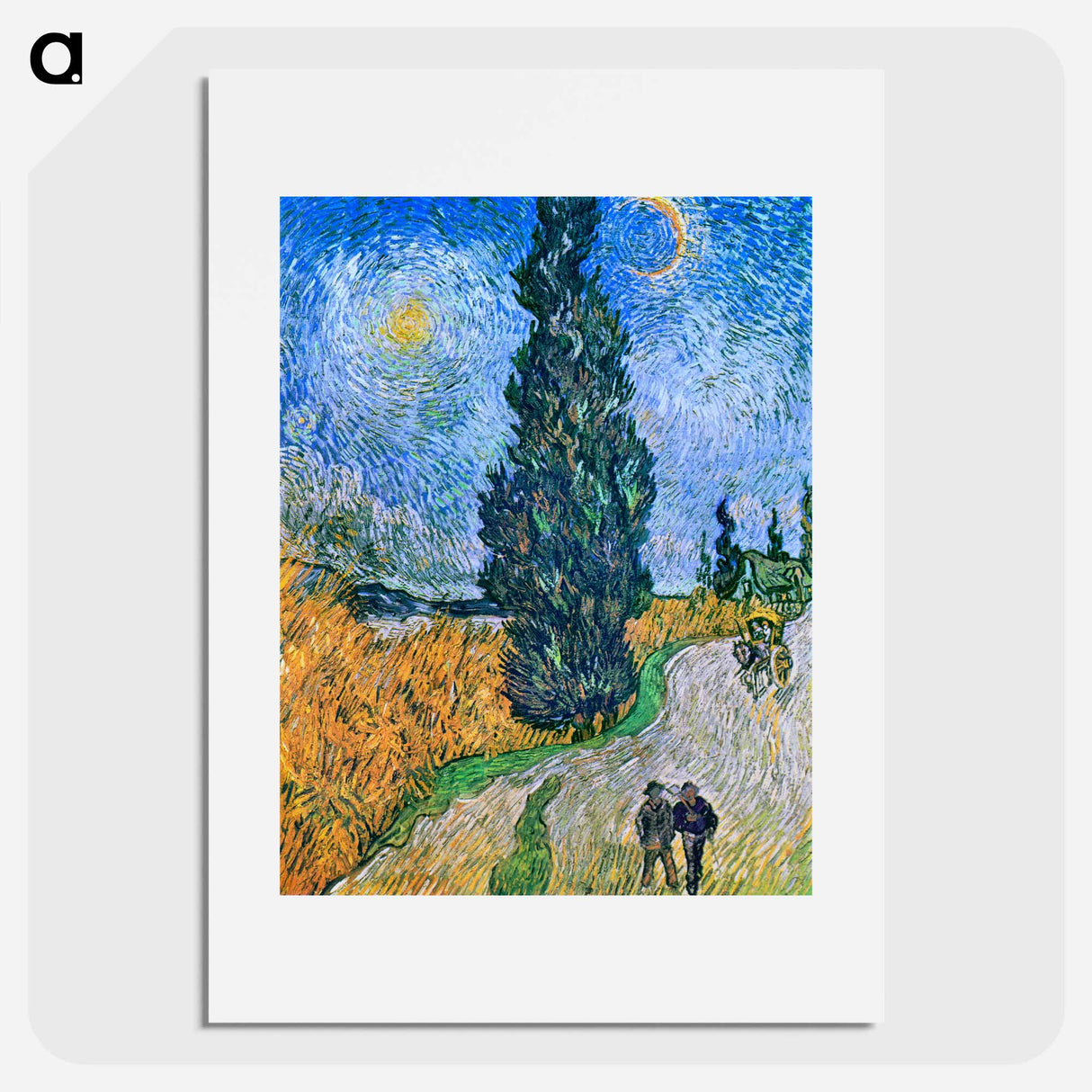 Road with Cypress and Star - フィンセント ファン ゴッホ Poster.
