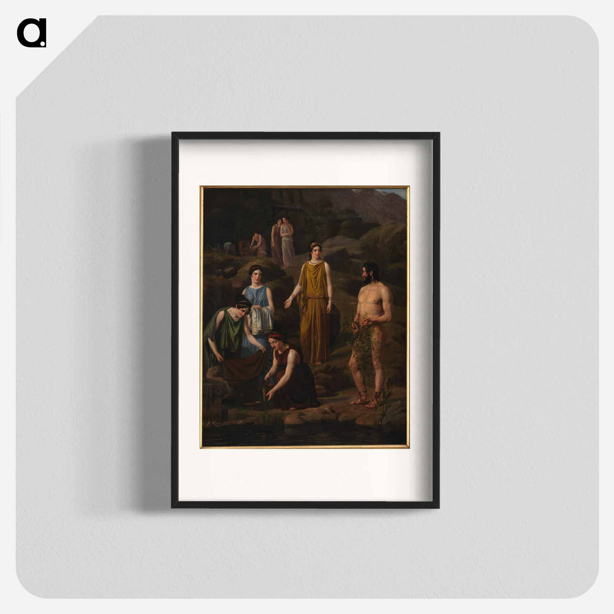 Nausicaa brings the shipwrecked Odysseus' clothes - Wilhelm Marstrand Poster.