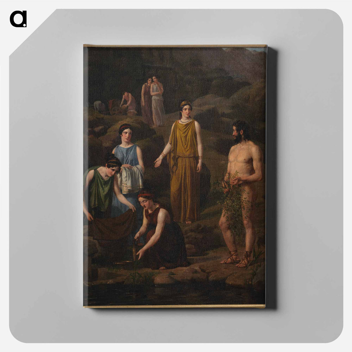 Nausicaa brings the shipwrecked Odysseus' clothes - Wilhelm Marstrand Canvas.