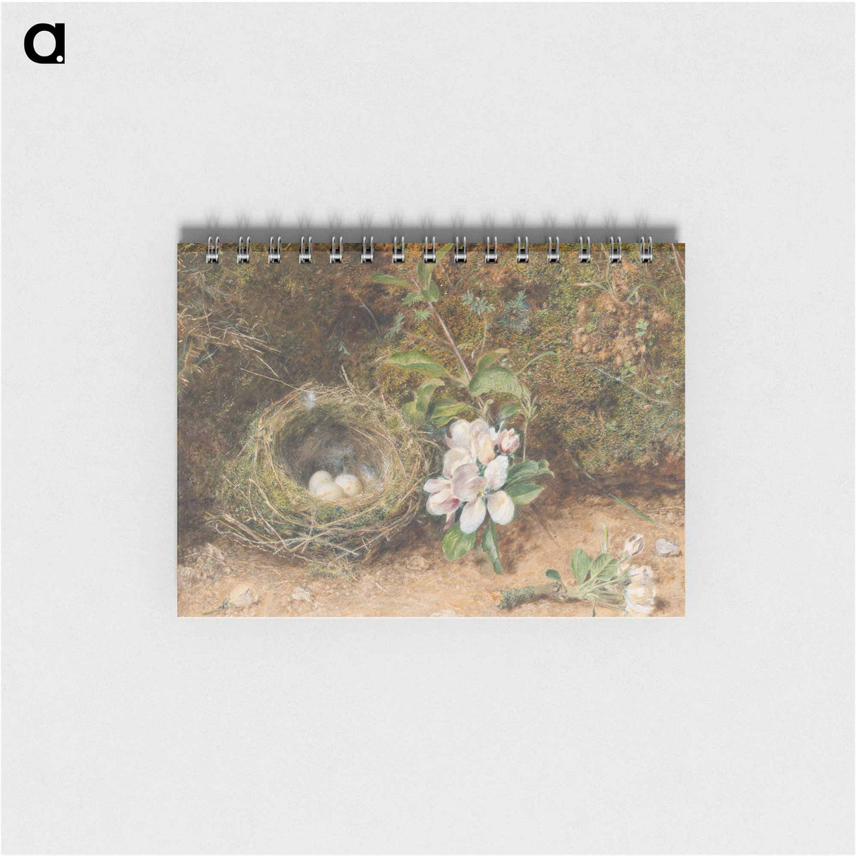 アートメモ帳-Bird's Nest with Sprays of Apple Blossoms - ウィリアム ヘンリー ハント Memo.