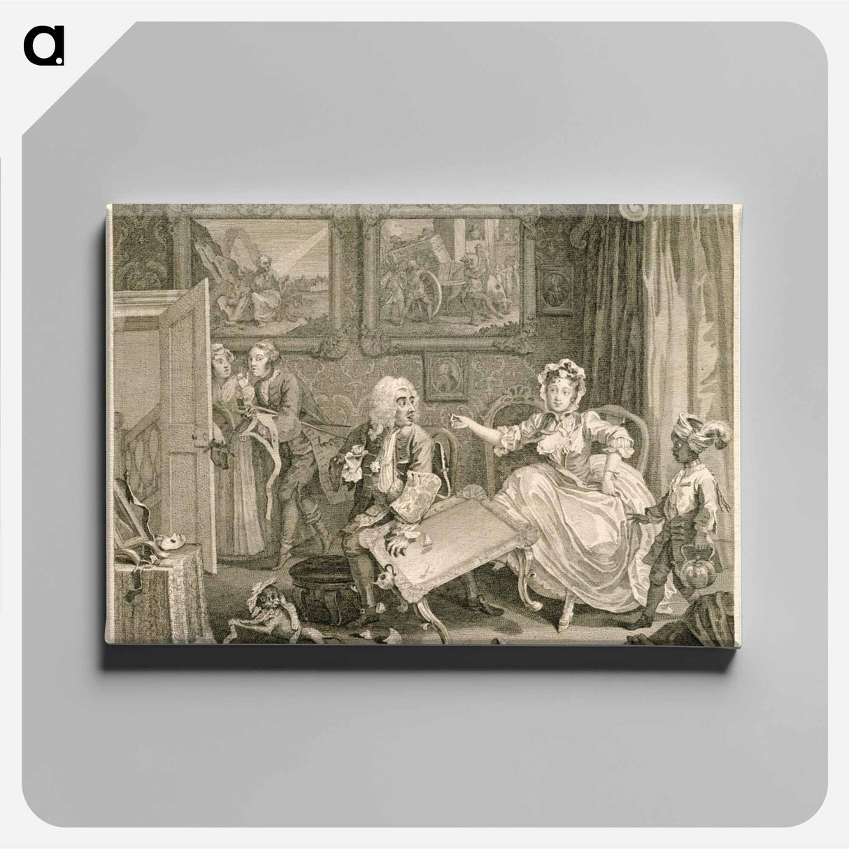 アートパネル-A Harlot's Progress, plate 2 - ウィリアム ホガース Canvas.