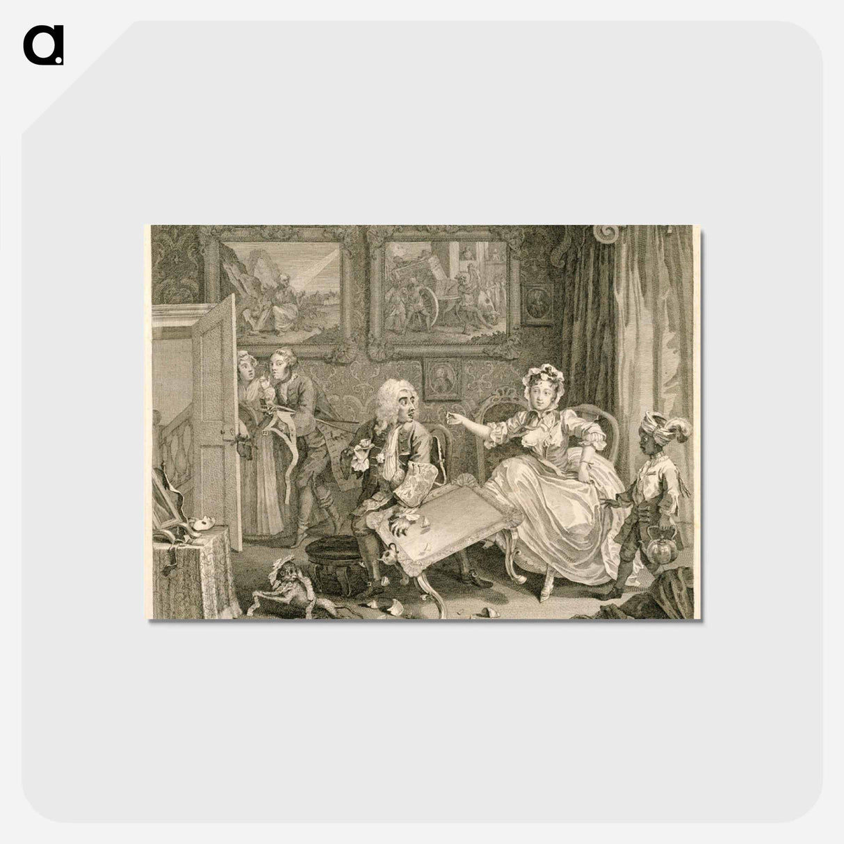 アートポストカード-A Harlot's Progress, plate 2 - ウィリアム ホガース Postcard.