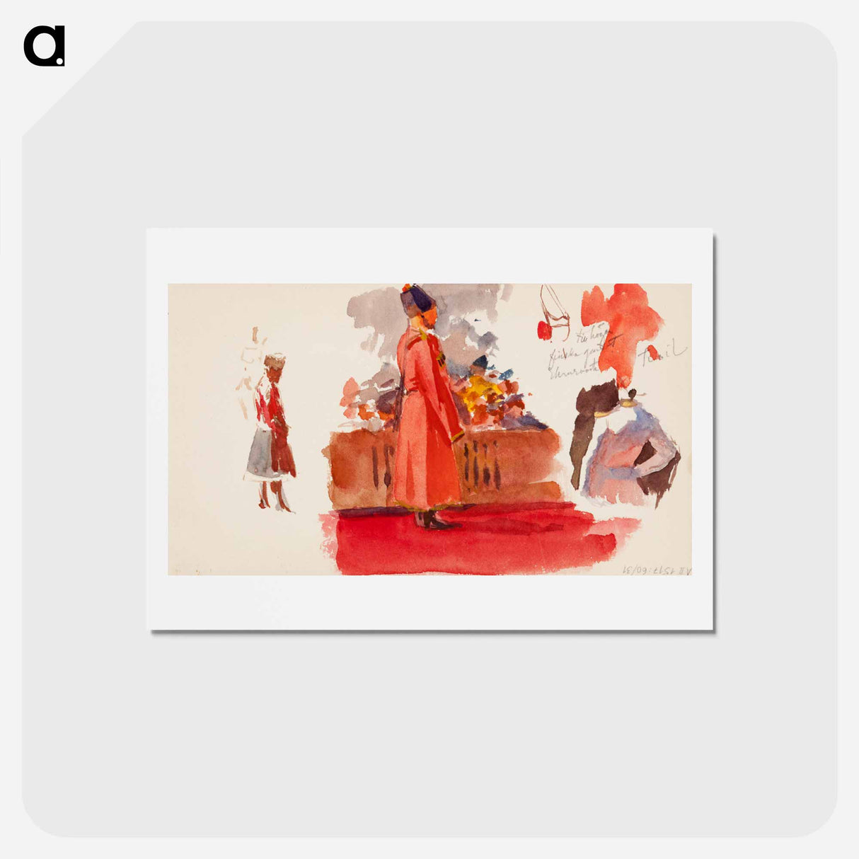 アートポストカード-(unknown)part of a sketchbook - アルバート エーデルフェルト Postcard.