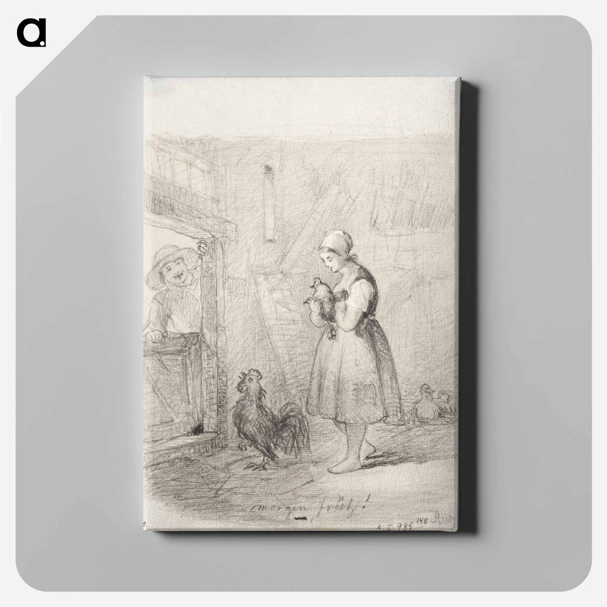 Talonpoikaistyttö kanalassa - アンダース エクマン Canvas.