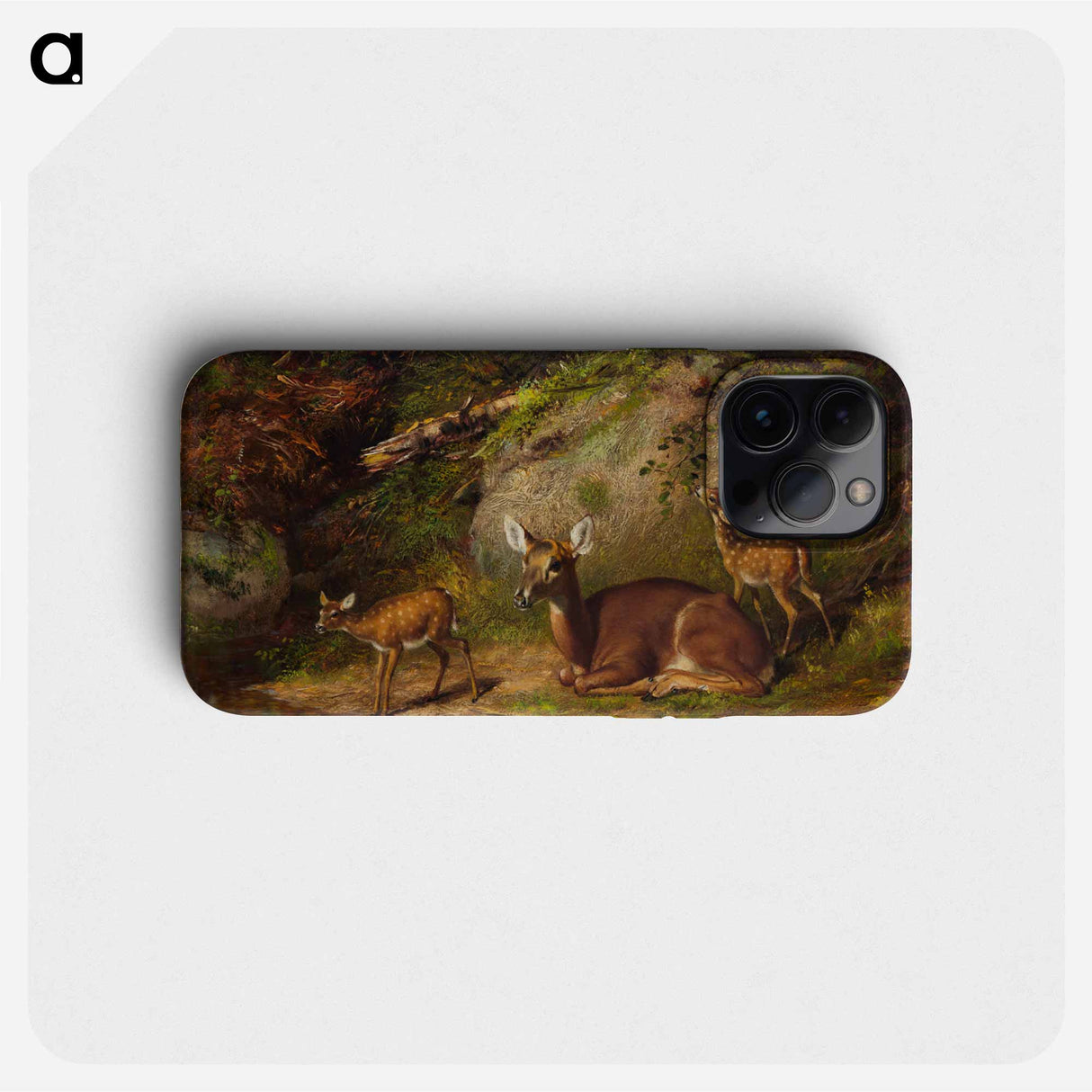 Doe and Two Fawns - アーサー フィッツウィリアム テイト Phone Case.