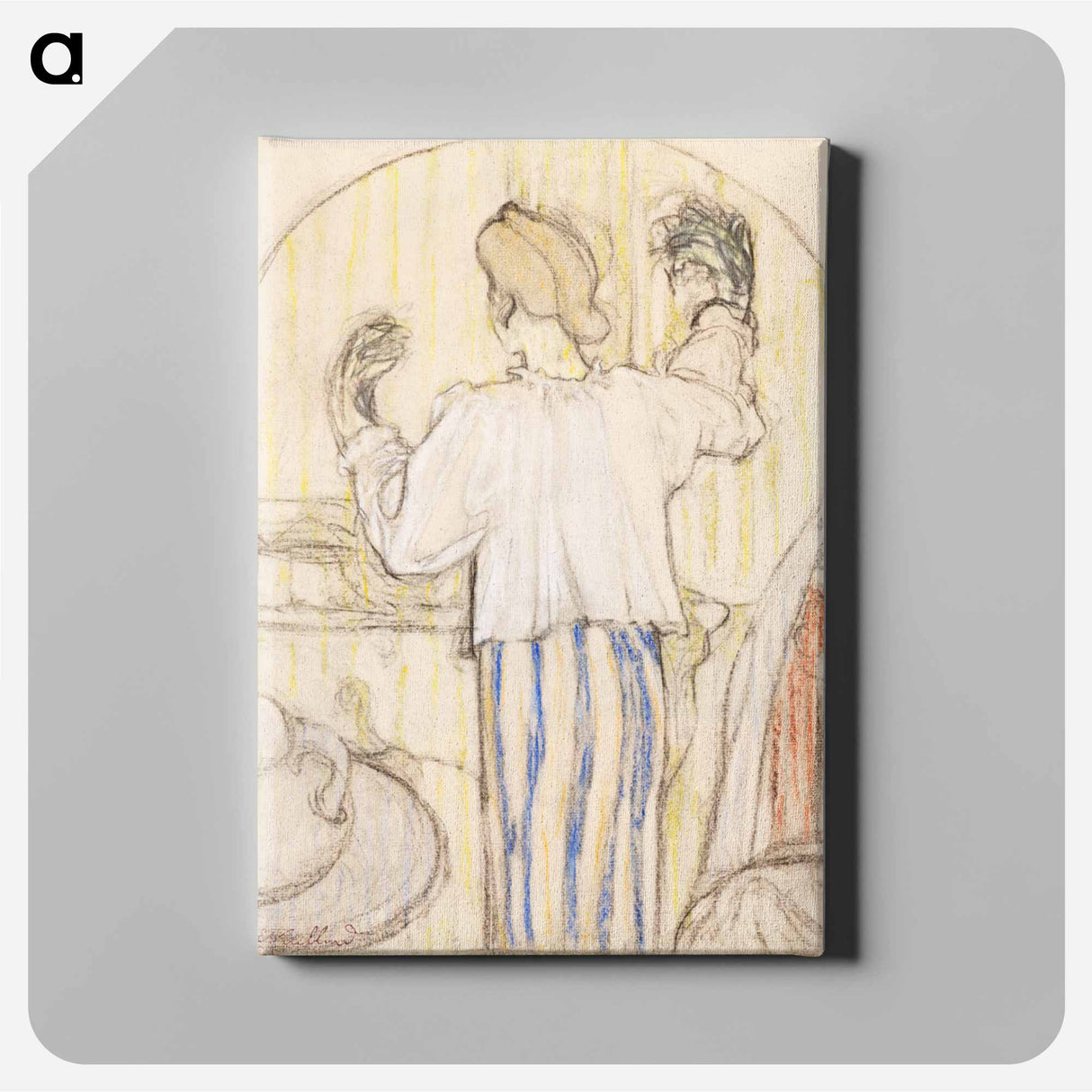 In Front of the Mirror - エドゥアール ヴュイヤール Canvas.