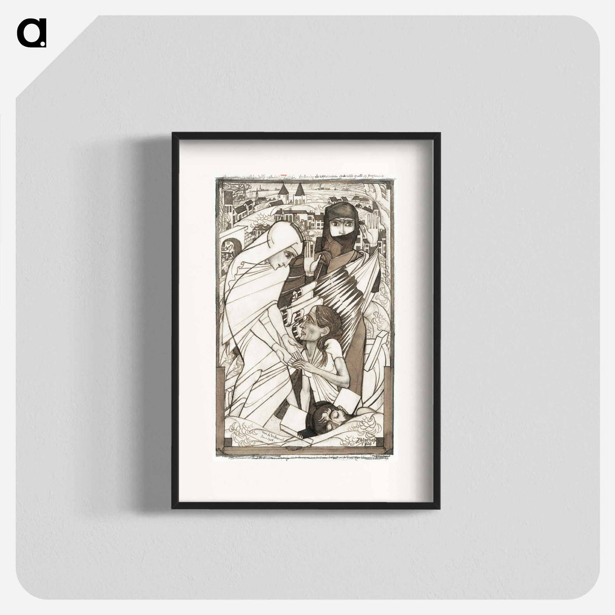 The relief work during the flood of 1926 by Jan Toorop. - ヤン・トゥーロップ Poster.