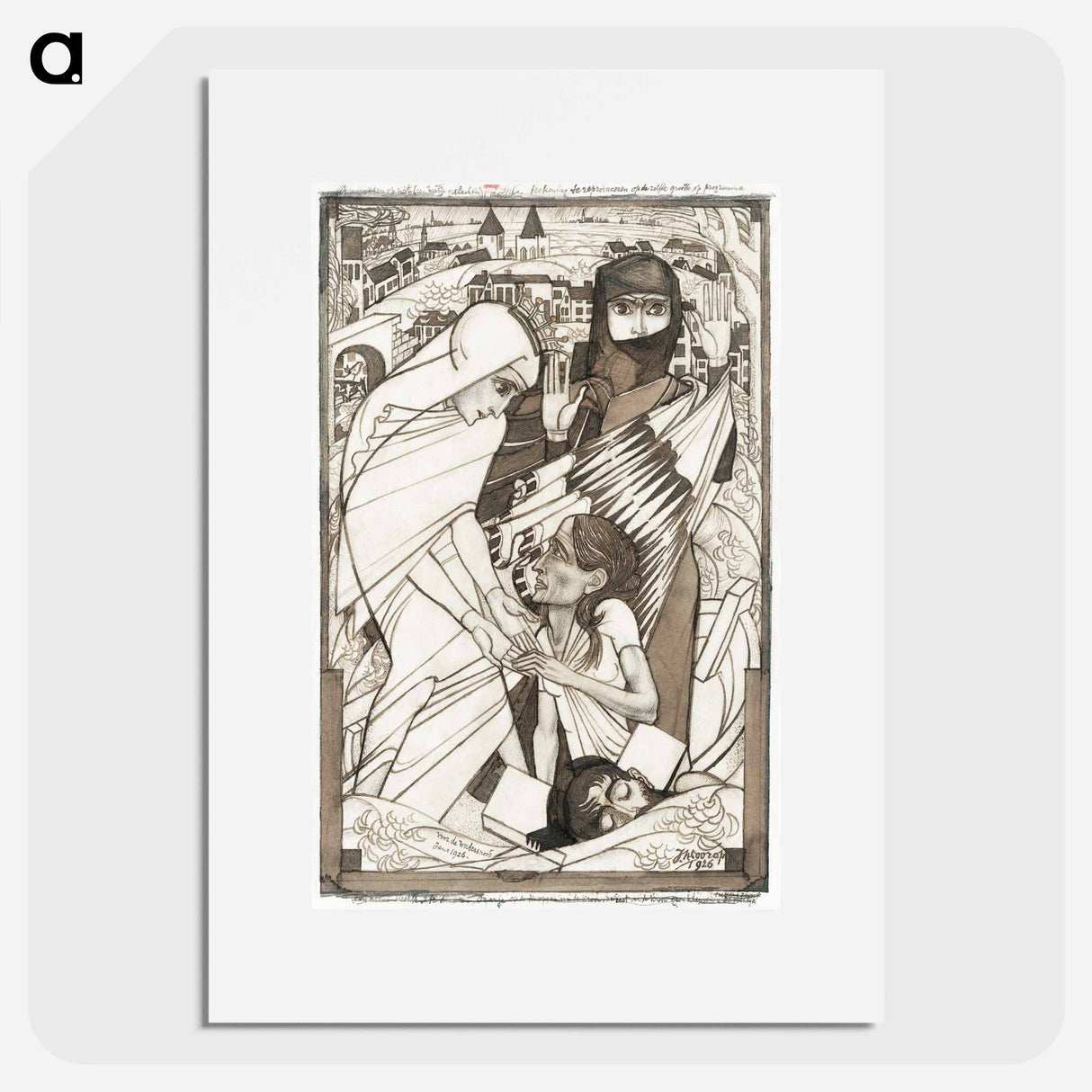 The relief work during the flood of 1926 by Jan Toorop. - ヤン・トゥーロップ Poster.