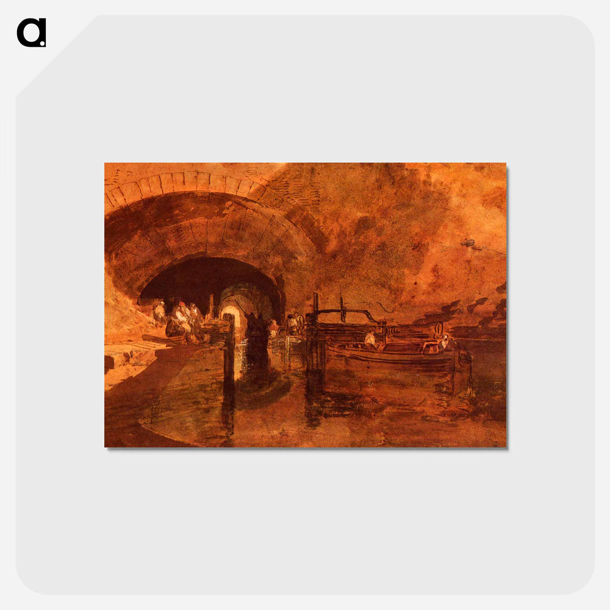 アートポストカード-A Canal Tunnel Near Leeds - ウィリアム ターナー Postcard.