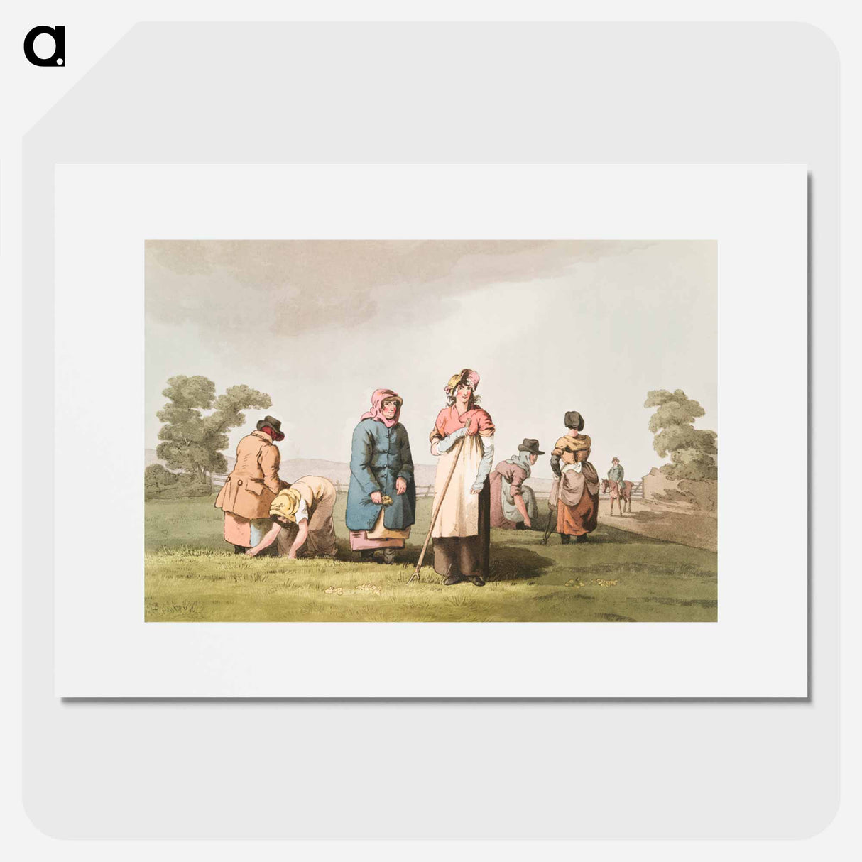 Illustration of lowkers from The Costume of Yorkshire - 19世紀のヨークシャー Poster.