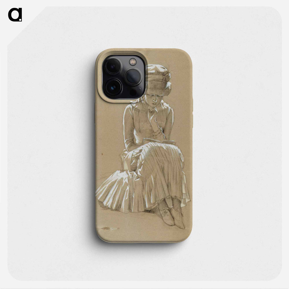 Young girl seated, study for under the birches - アルバート エーデルフェルト Phone Case.